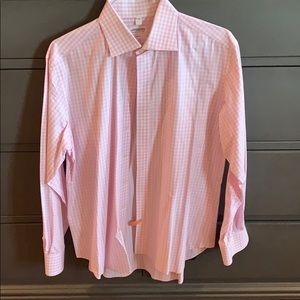 Barneys NY Pink and White Check Men’s Dress Shirt